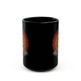 Aztec Warrior Priestess in Eagle Headdress Black Mug