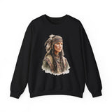Inca Warrior Woman with Feathered Headdress Watercolor Unisex Sweatshirt