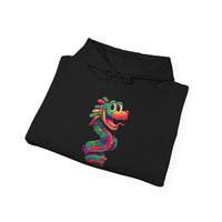 Cartoon Quetzalcoatl Cyber Serpent Unisex Hoodie
