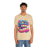 Chunky Neon Mayan Skull Graffiti Style Unisex T-Shirt