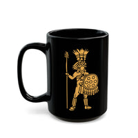 Cultural Aztec Warrior Graphic Illustration Black Mug