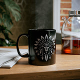 Sacred Tribal Chief Emblem Illustration Black Mug