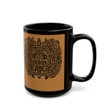 Mythic Mayan God Symbol Black Mug