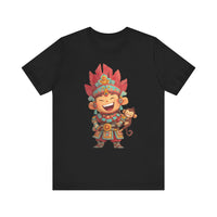 Chibi Maya Warrior and Sacred Monkey Unisex T-Shirt