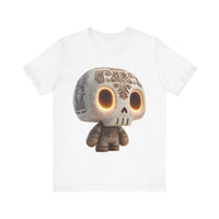 Glow-Eyed Aztec Skull Chibi Unisex T-Shirt