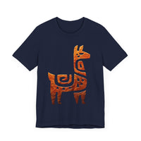 Inca Llama Rock Carving Style Unisex T-Shirt