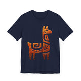Inca Llama Rock Carving Style Unisex T-Shirt