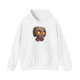 Glow-Eyed Tribal Stone Skull Unisex Hoodie
