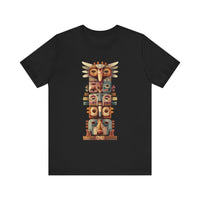 Stacked Tribal Totem Symbols Geometric Faces Unisex T-Shirt