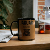 Aztec Jaguar Warrior Emblem Black Mug