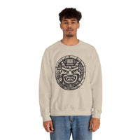 Mayan Jaguar Deity Woodcut Style Unisex Sweatshirt