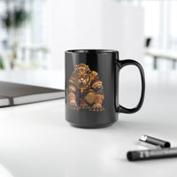 Pixel Art Mayan Jaguar Warrior Black Mug