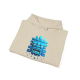 Tlaloc Rain God Blue Mask Glyph Style Unisex Hoodie