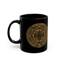 Mayan Calendar Illustration Black Mug