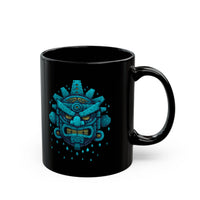 Tlaloc Rain God Tribal Glyph Style Black Mug