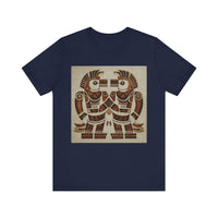 Twin Tribal Harmony Glyph Symmetrical Design Unisex T-Shirt