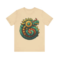 Colorful Quetzalcoatl Sun Serpent Glyph Style Unisex T-Shirt
