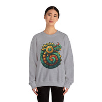 Colorful Quetzalcoatl Sun Serpent Glyph Style Unisex Sweatshirt