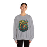Colorful Quetzalcoatl Sun Serpent Glyph Style Unisex Sweatshirt