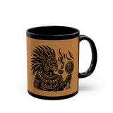 Tribal Spirit Glyph Symbol Illustration Black Mug