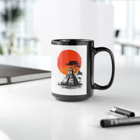 Tikal Sunset Temple Minimalist Art Black Mug
