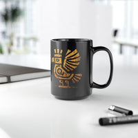 Golden Condor Tribal Petroglyph Style Black Mug