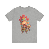 Chibi Maya Warrior and Sacred Monkey Unisex T-Shirt