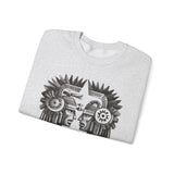 Mirrored Aztec Warriors in Glyph Style Unisex Sweatshirt