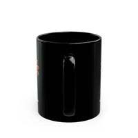Chibi Aztec Warrior Cartoon Style Black Mug