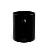 Chibi Aztec Warrior Cartoon Style Black Mug