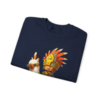 Cute Chibi Inca Warrior and Llama Cartoon Unisex Sweatshirt