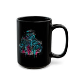 Maya Pyramid Graffiti Vibes Black Mug