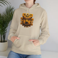 Ancient Andean Warrior Mask Golden Glyph Style Unisex Hoodie