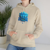 Tlaloc Rain God Blue Mask Glyph Style Unisex Hoodie