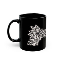 Quetzalcóatl Serpent Head Illustration Black Mug
