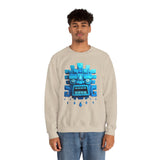 Tlaloc Rain God Blue Mask Glyph Style Unisex Sweatshirt
