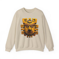 Ancient Andean Warrior Mask Golden Glyph Style Unisex Sweatshirt