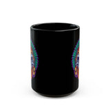 Aztec Indian Death Skull Tattoo Style Black Mug