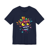 Cyber Aztec Skull Cartoon Style Unisex T-Shirt