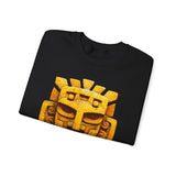 Golden Warrior Mask Andean Glyph Style Unisex Sweatshirt