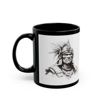Inca Warrior Line Art Tribal Design Black Mug