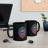 Aztec Indian Death Skull Tattoo Style Black Mug
