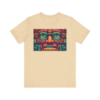 Neon Aztec Mask God Illustration Unisex T-Shirt