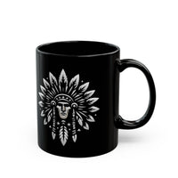 Sacred Tribal Chief Emblem Illustration Black Mug