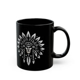 Sacred Tribal Chief Emblem Illustration Black Mug