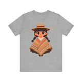 Cartoon Girl in Traditional Poncho Peru Unisex T-Shirt