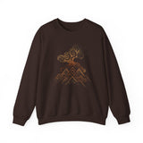 Tribal Volcano with Smoke Spirals Glyph Style Unisex Sweatshirt