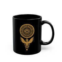 Shadow Phoenix Tribal Emblem Illustration Black Mug