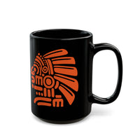 PreColumbian Aztec Head Icon Black Mug
