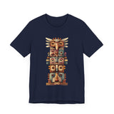 Stacked Tribal Totem Symbols Geometric Faces Unisex T-Shirt